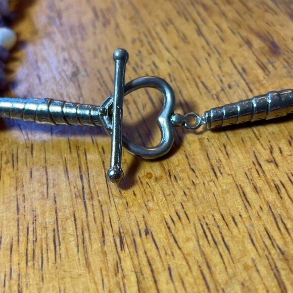 Handmade Multi-Strand Amethyst & Freshwater Pearl Statement Necklace - Picture 8 of 9